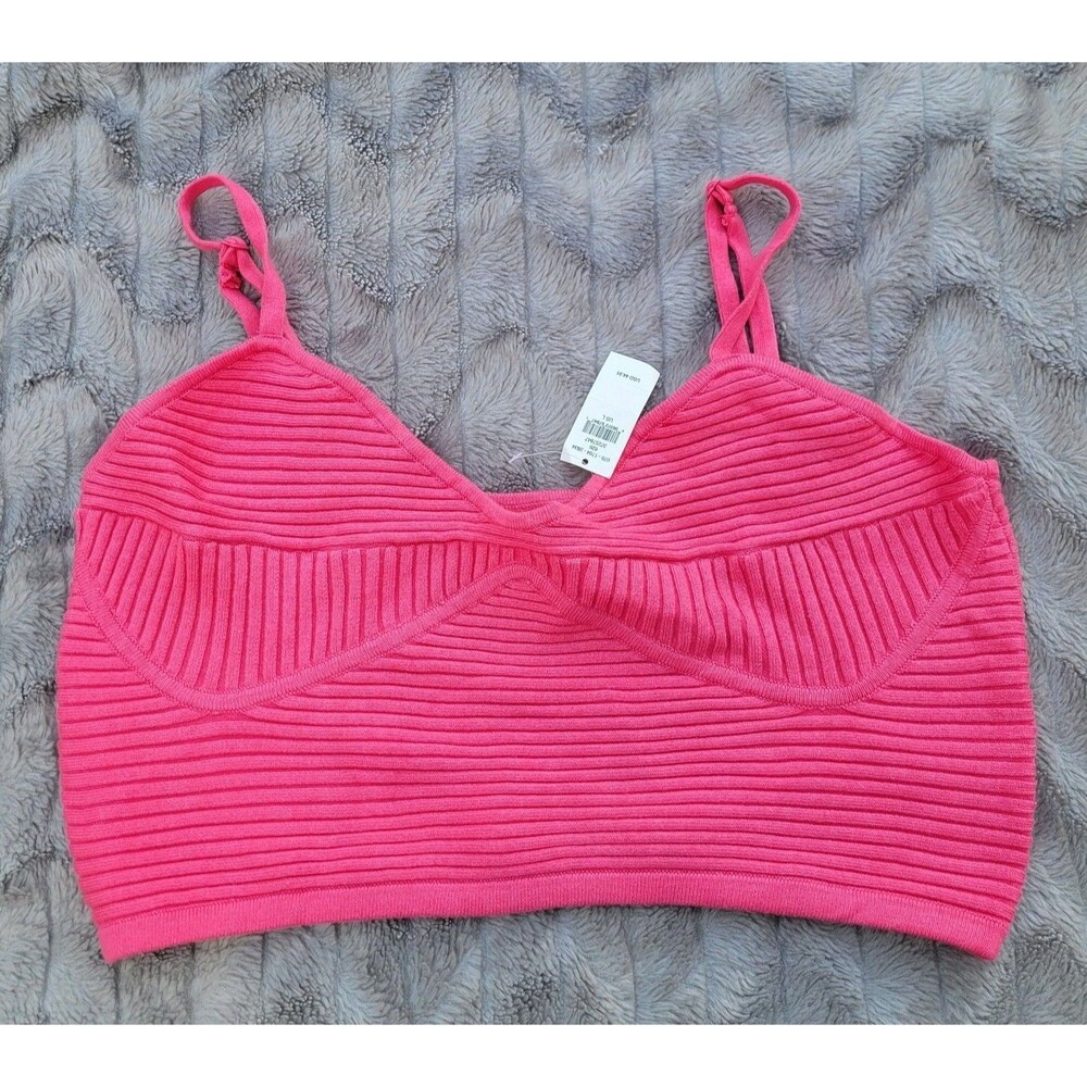 Aerie Womens L Ribbed Pink Pull Over Unlined Wire Free Bra NWT